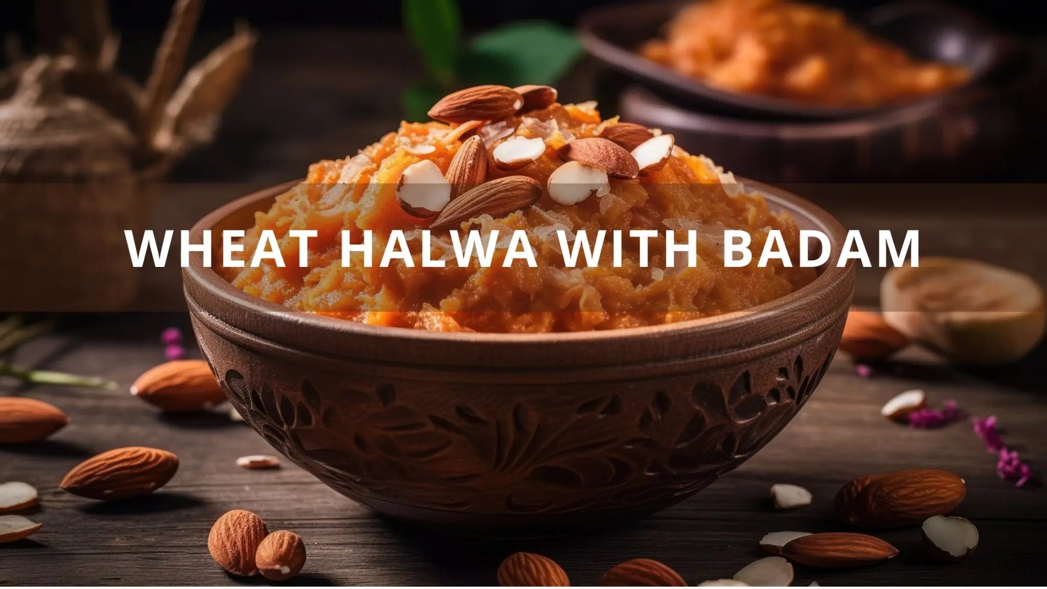Wheat Halwa with Badam Lion Dates