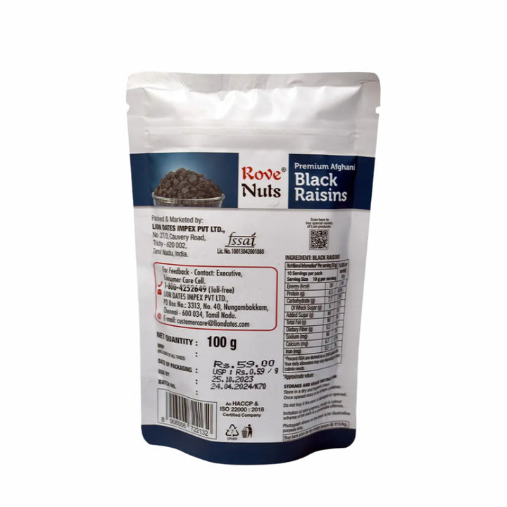 Rove Nuts Black Raisins - Lion Dates