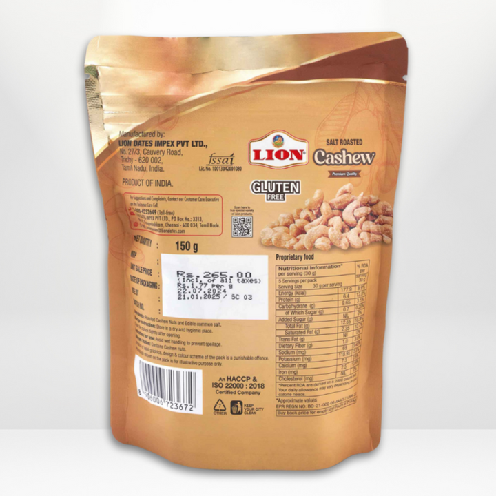 Salt Roasted Cashew | Gluten Free Snack