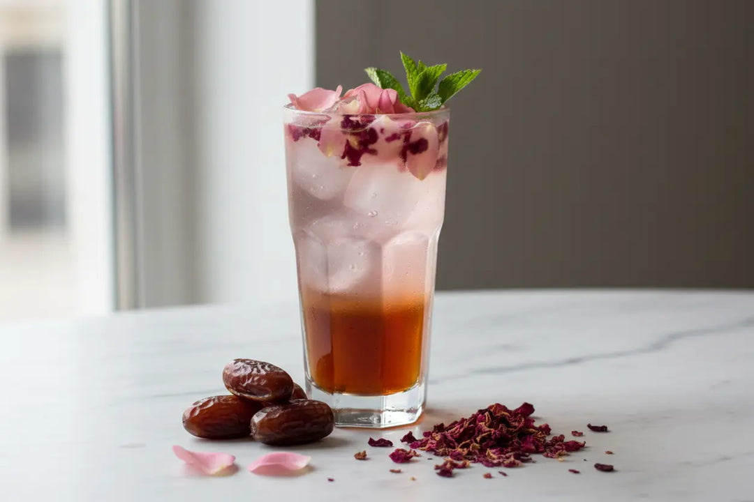 Date & Rose Cooler – Elegant Floral Mocktail with Dates Syrup