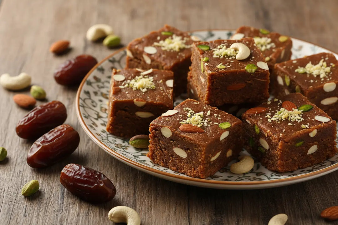 Dates Barfi – No-Cook Indian Sweet with Dates & Nuts
