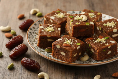 Dates Barfi – No-Cook Indian Sweet with Dates & Nuts