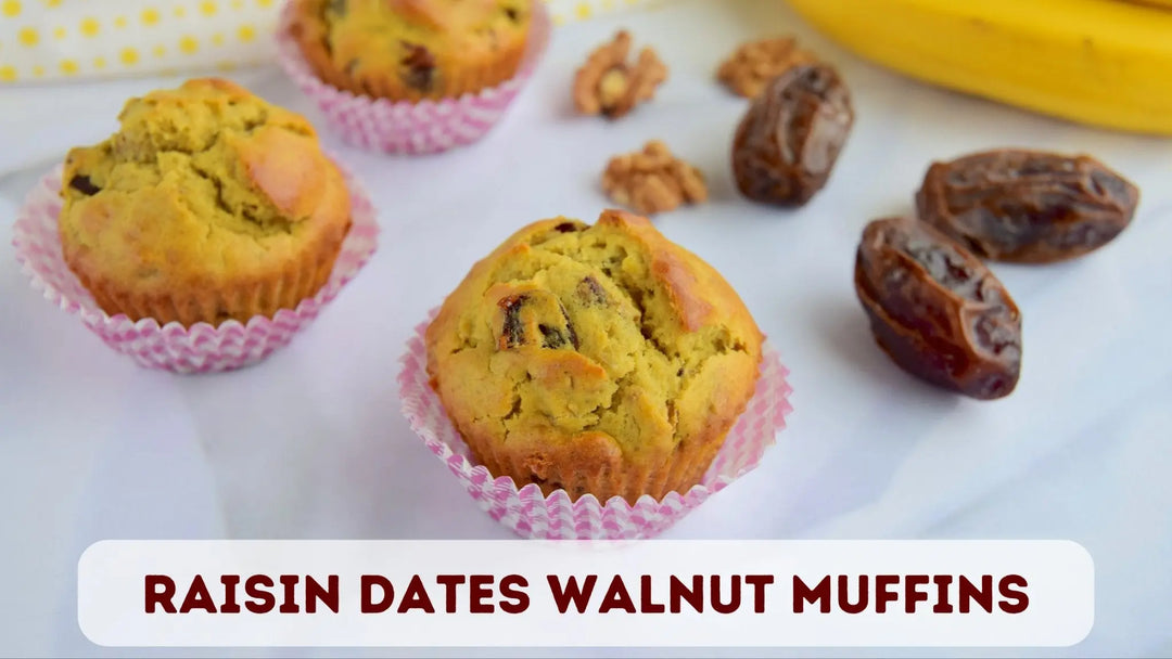 Raisin dates walnut muffins