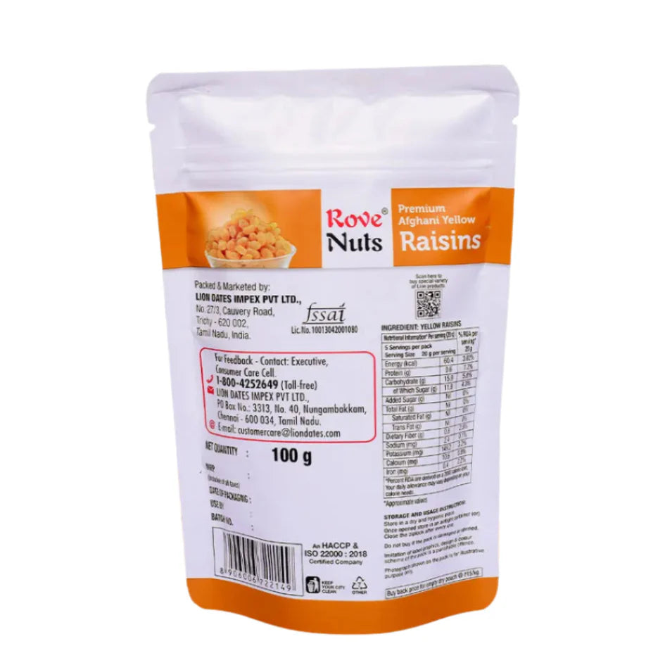 Rove Nuts Yellow Raisins