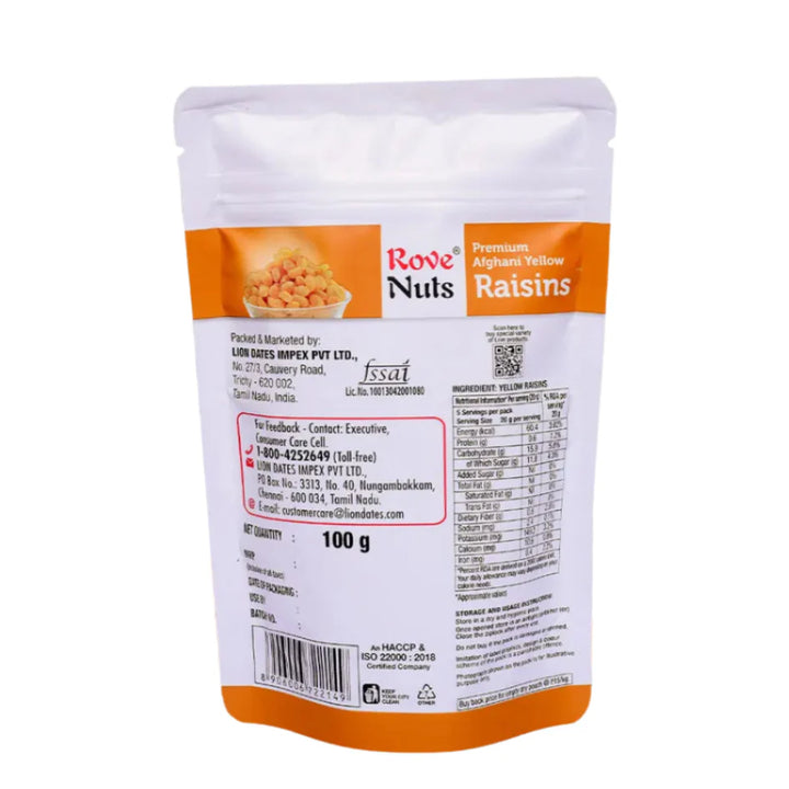 Rove Nuts Yellow Raisins