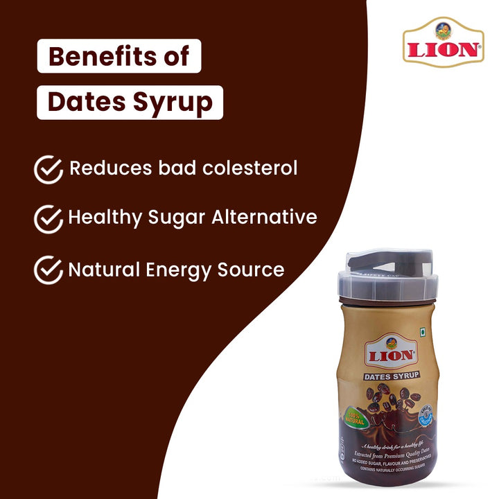 Lion Dates Syrup | No Added Sugar | Healthy Syrup for Milk, & kids