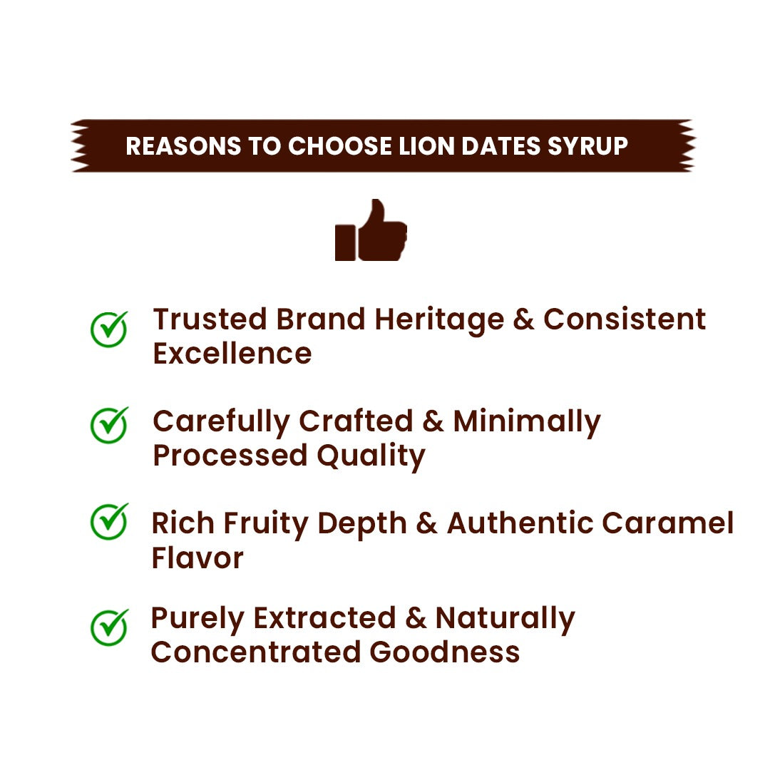 Lion Dates Syrup | No Added Sugar | Healthy Syrup for Milk, & kids
