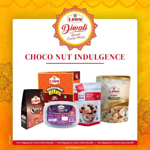 Choco Nut Indulgence – Dates Nut Bites, Chocodates & Premium Nuts - Lion Dates