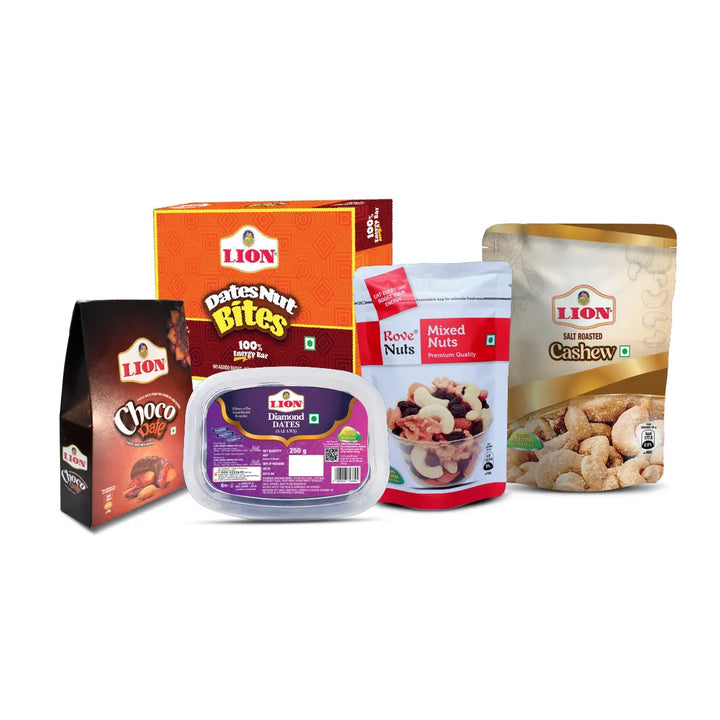 Choco Nut Indulgence – Dates Nut Bites, Chocodates & Premium Nuts - Lion Dates