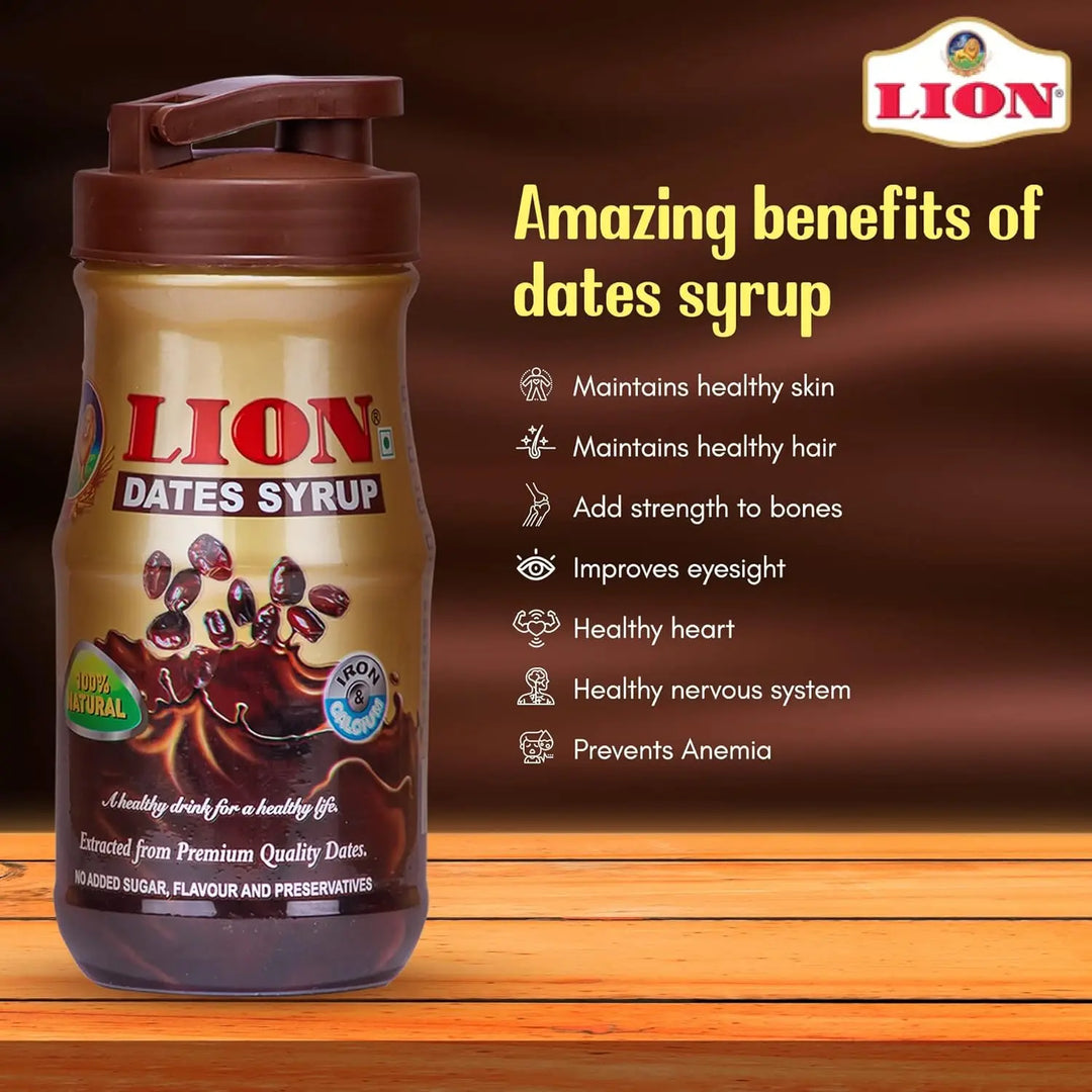 Lion Dates Syrup 2 Kg - Buy & Get 250g Muesli Free | No Added Sugar & Preservatives - Lion Dates