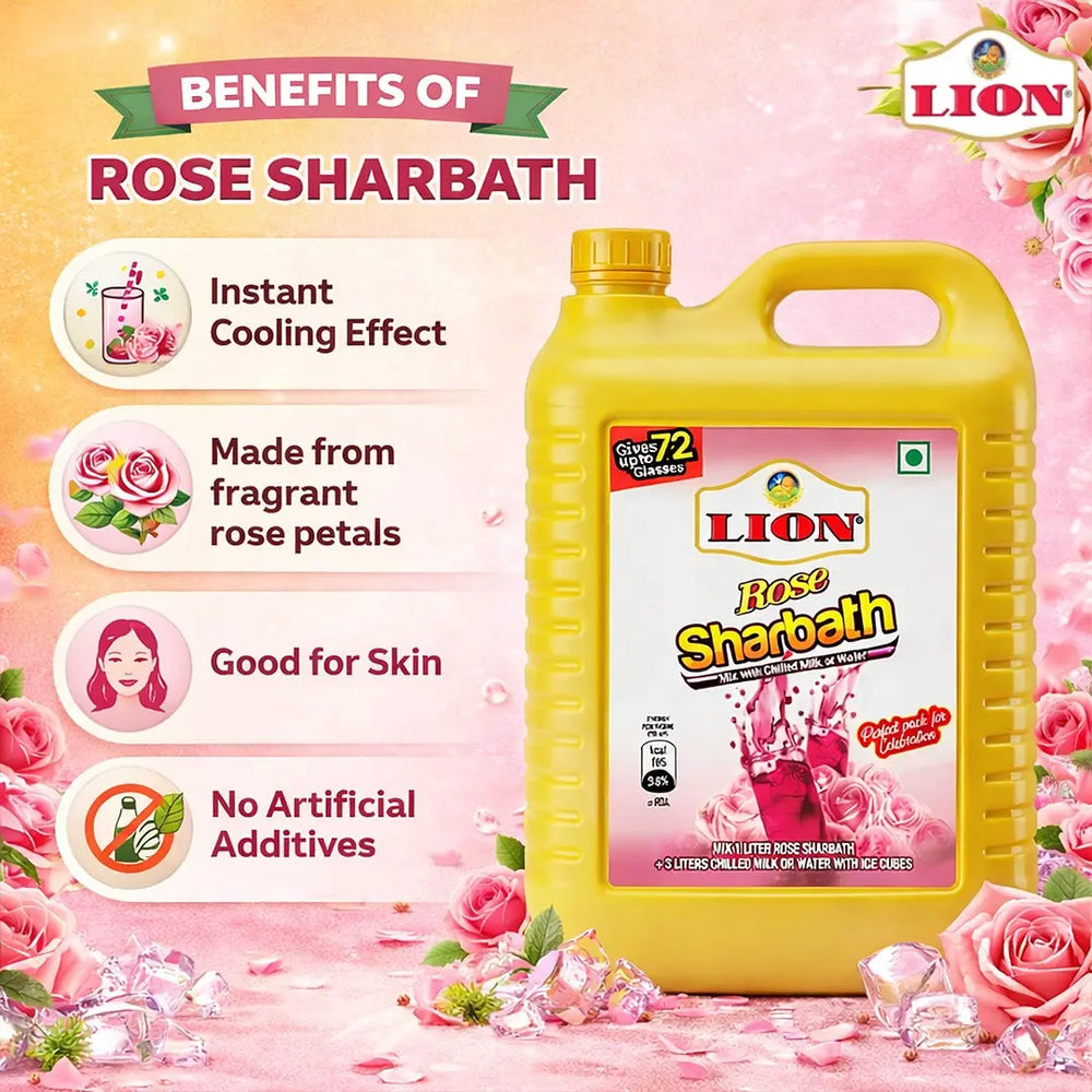 Lion Nannari Sharbat Syrup 5L - Lion Dates