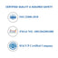 Certification logos for ISO 22000:2018, FSSAI, and HACCP on a white background