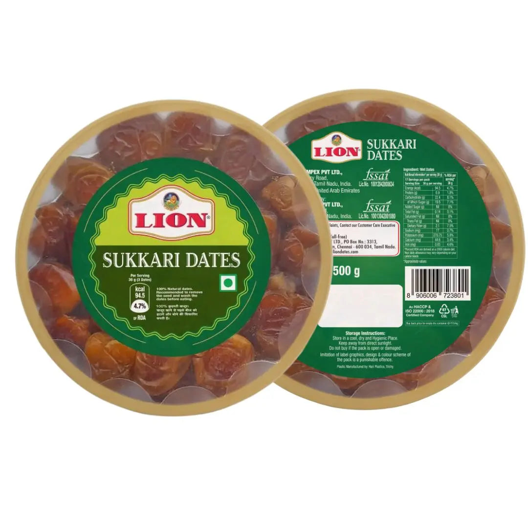 Power Dates Pack - Diamond Dates (500g) & Sukkari Dates (500g) Combo - Lion Dates