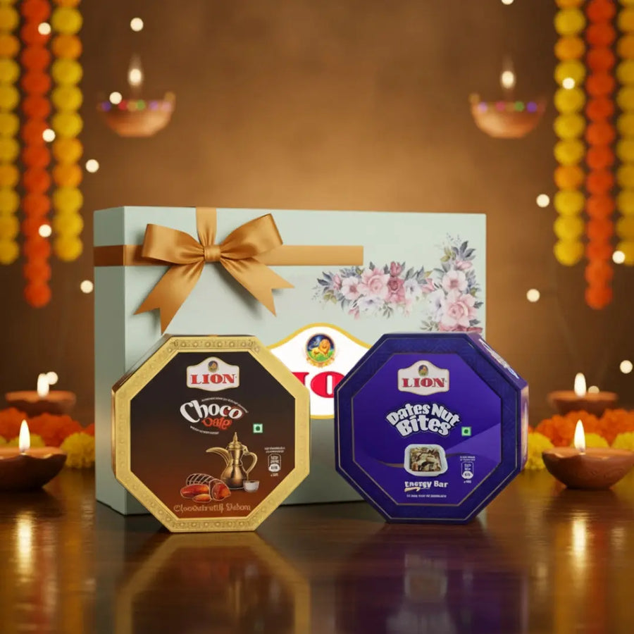 Premium Diwali Delight Pack – Dates, Chocolates & Dry Fruits Combo - Lion Dates