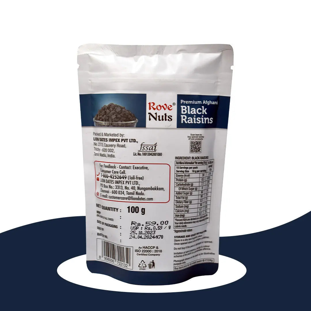 Rove Nuts Black Raisins - Lion Dates