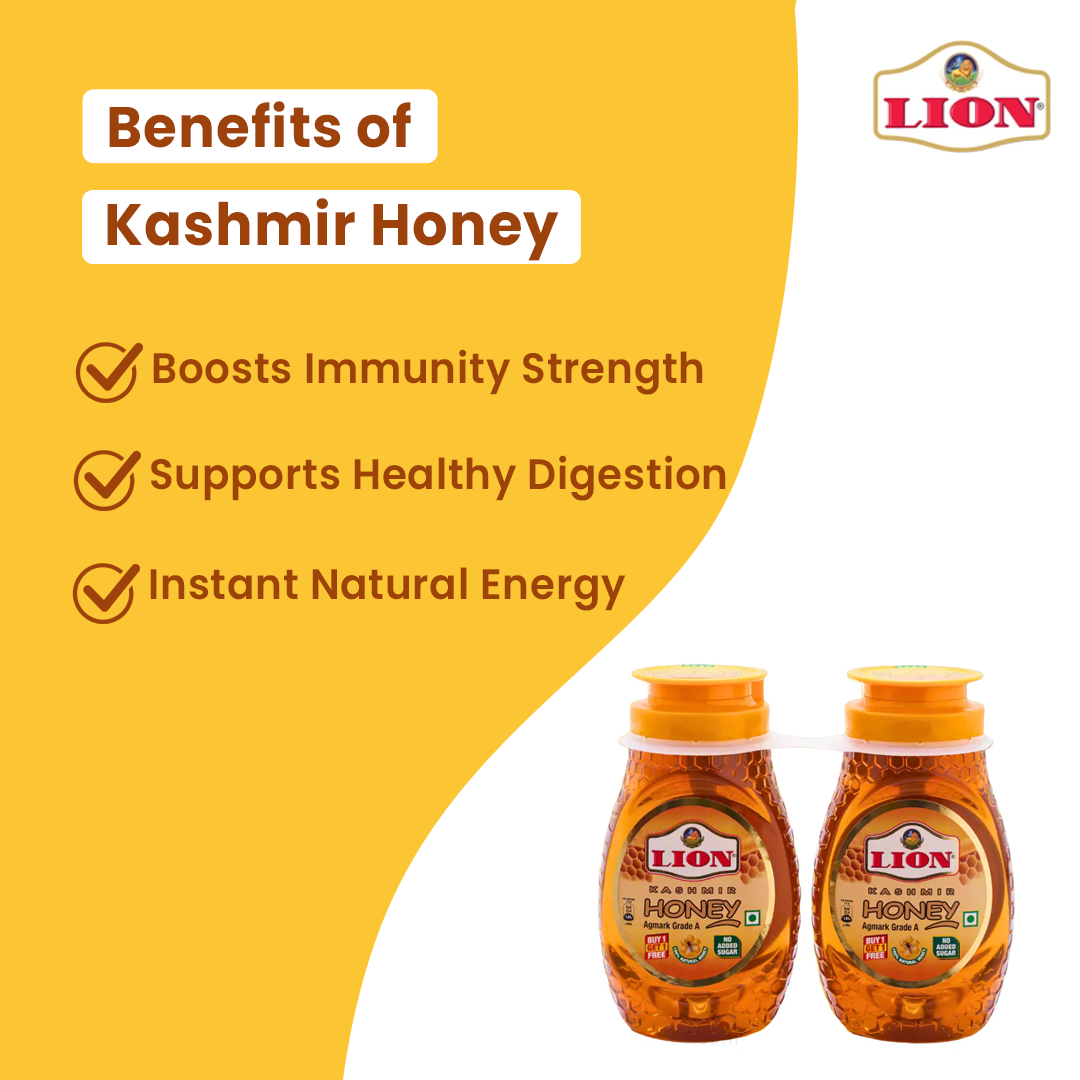 Lion Kashmir Honey | Pure Kashmir Honey 1+1 (400gm)